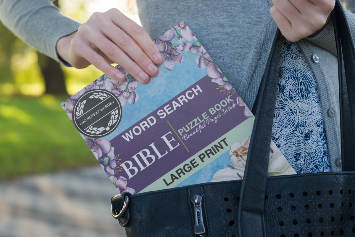 Woman holding Word Search Book